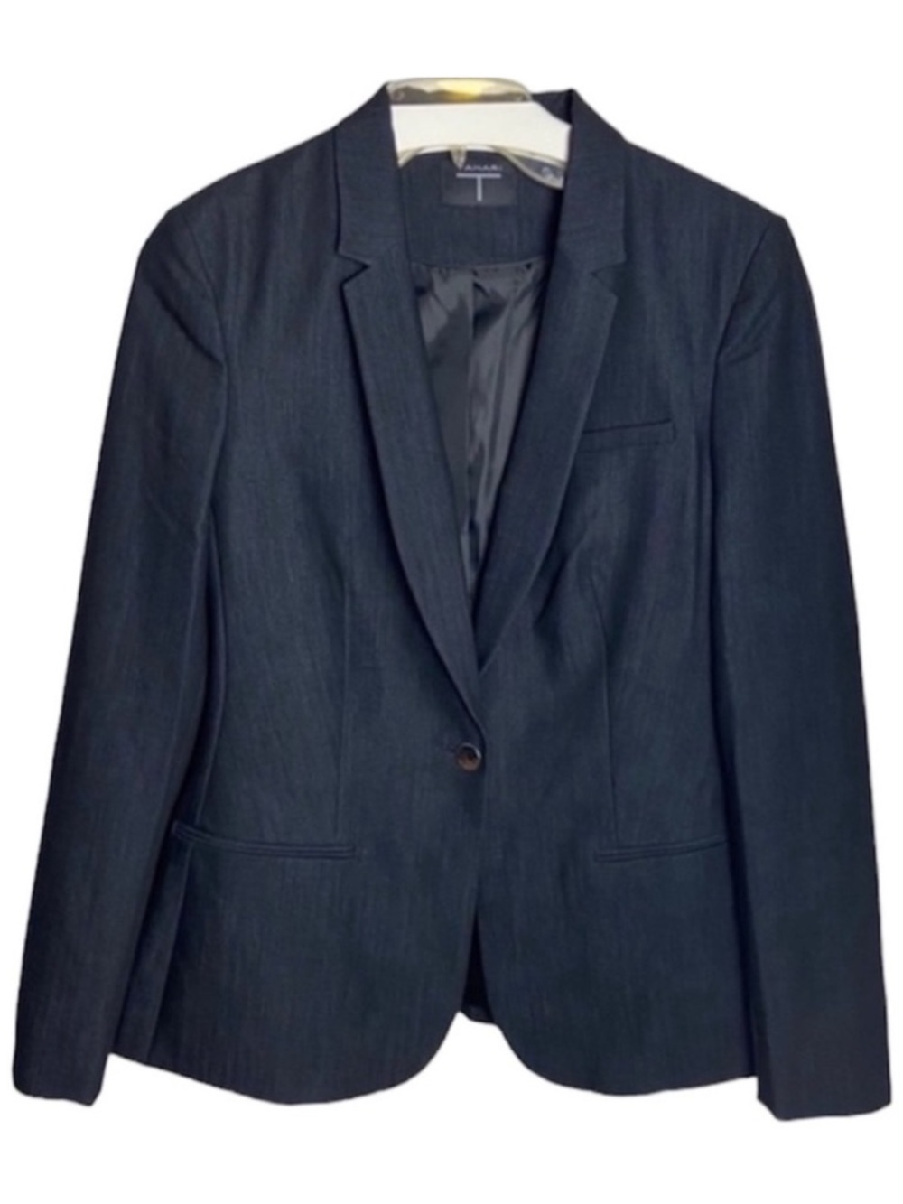 Tahari Indigo Blue One-Button Blazer Jacket